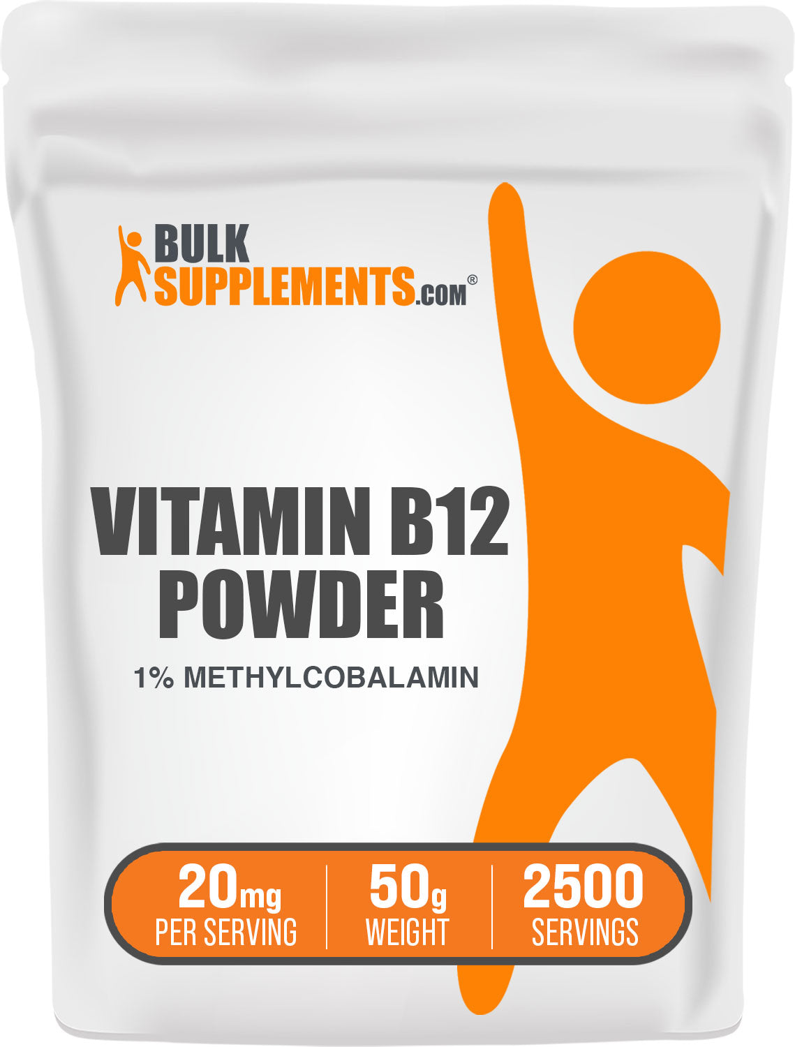 BulkSupplements.com Vitamin B12 Powder 1% Methylcobalamin 50g bag