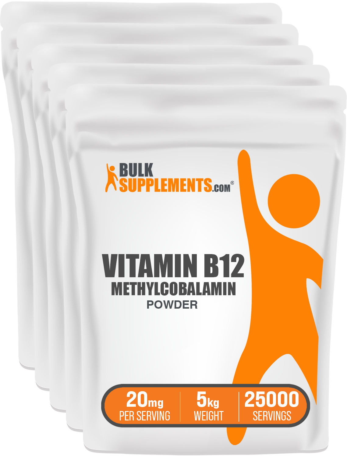 BulkSupplements.com Vitamin B12 1% Methylcobalamin Powder 5kg bag image