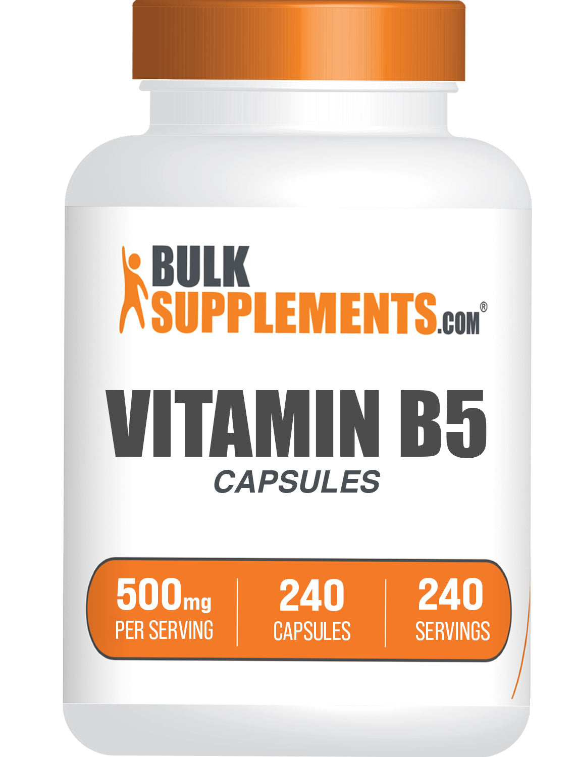 BulkSupplements.com Vitamin B5 Capsules 240 ct bottle image