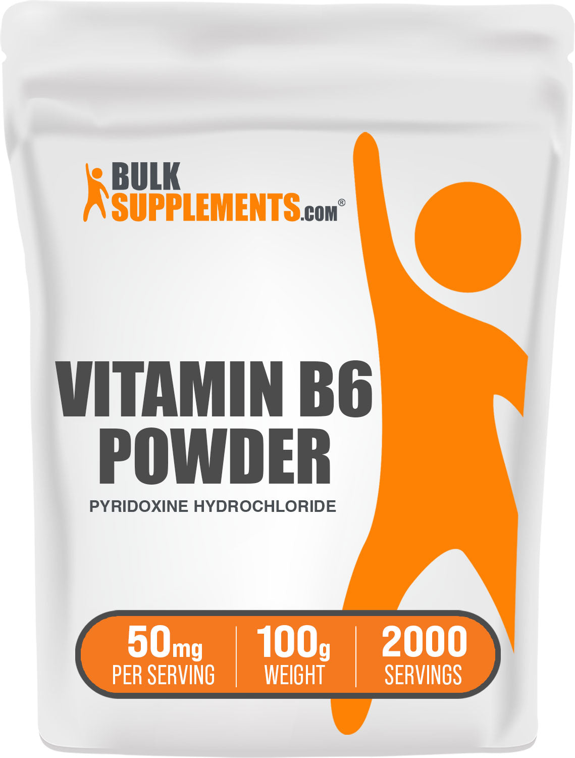 BulkSupplements.com Vitamin B6 Powder Pyridoxine Hydrochloride 100g bag image