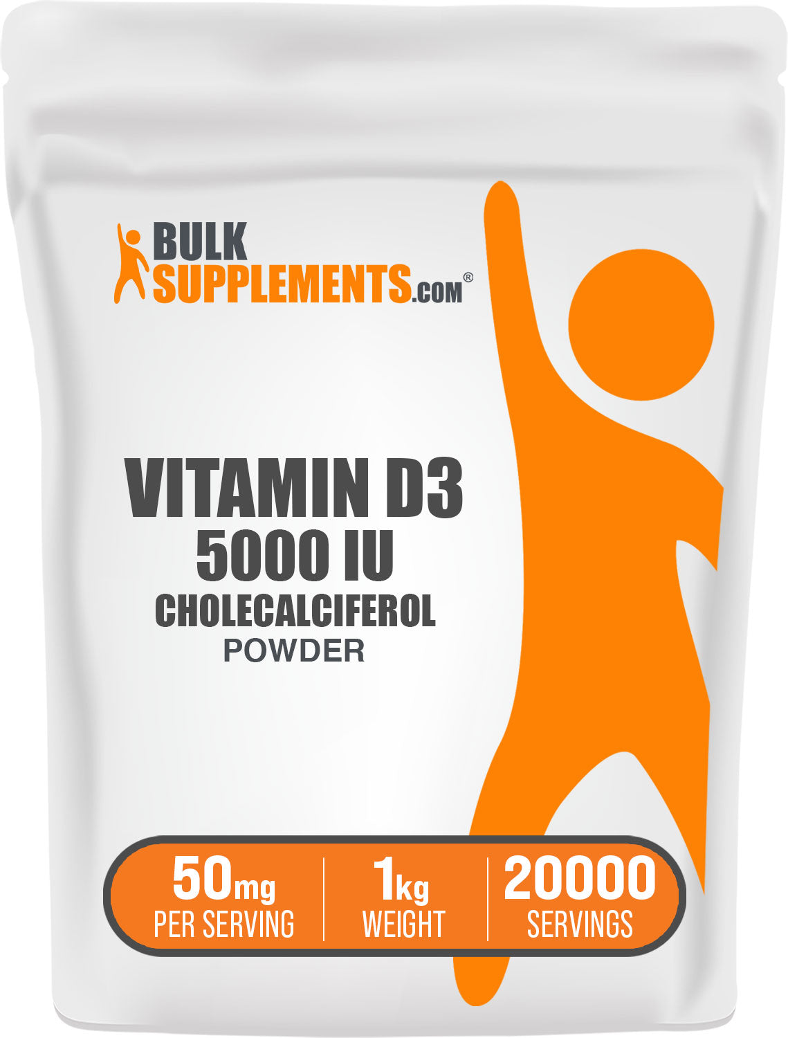 BulkSupplements.com Vitamin D3 (Cholecalciferol) Powder 1kg bag image