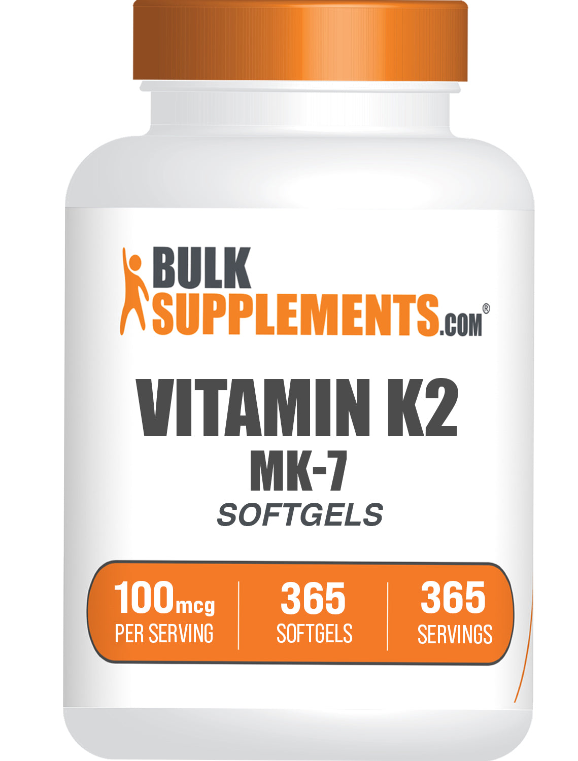 BulkSupplements.com Vitamin K2 MK-7 365 softgels bottle image