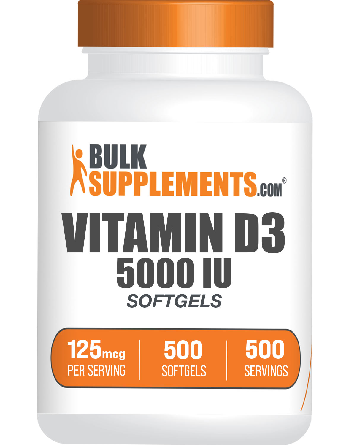 BulkSupplements.com Vitamin D3 5000 IU 500 ct bottle image