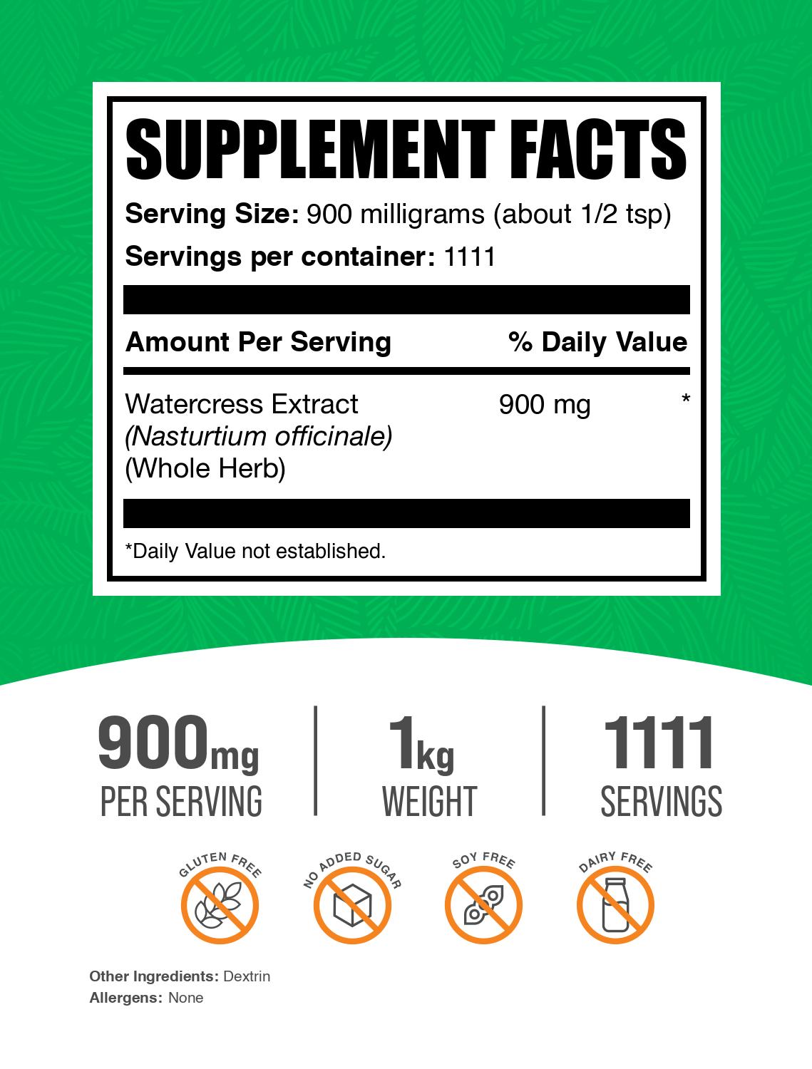 Watercress extract powder label 1kg