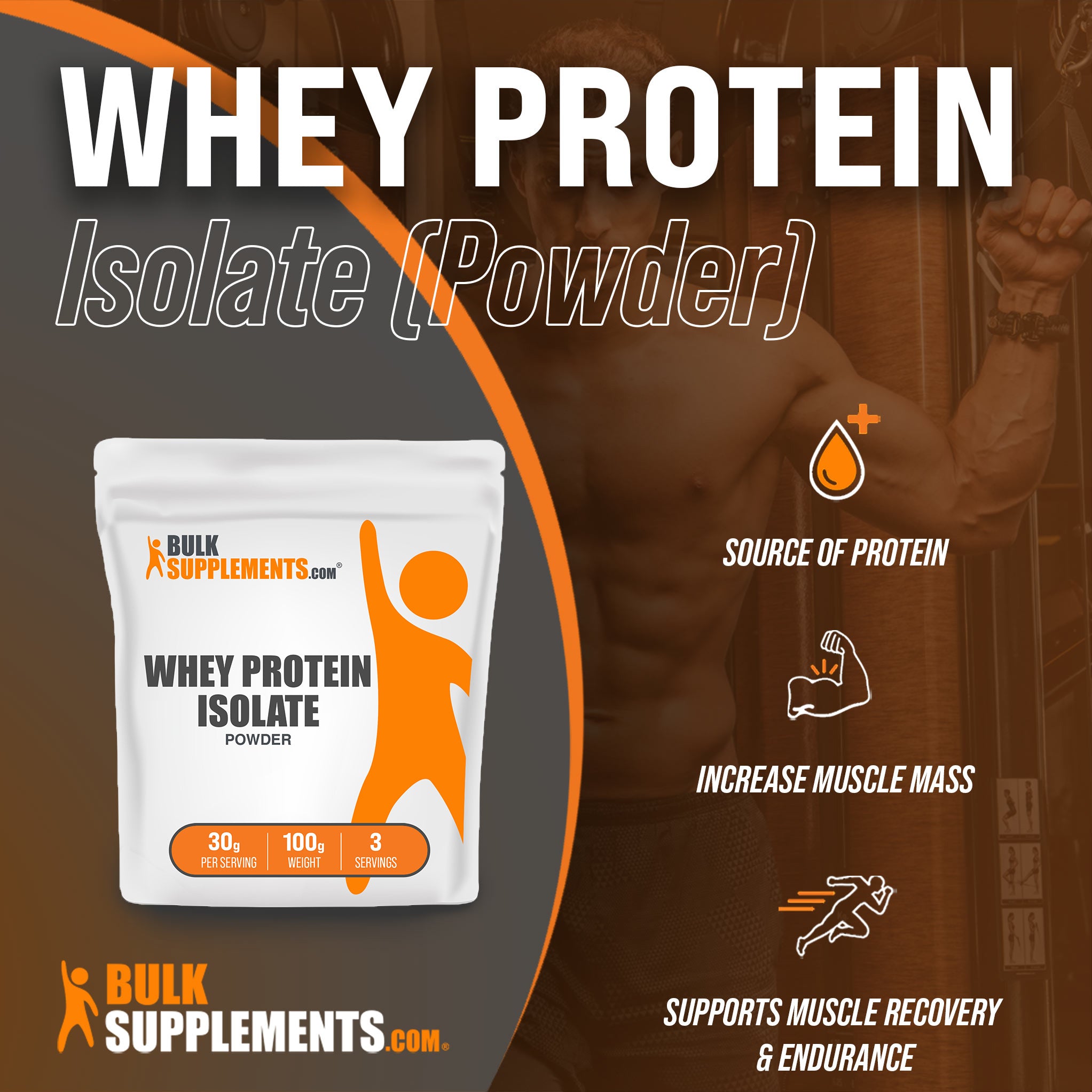 BulkSupplements.com Whey Protein Isolate Powder - Protein Supplement -  Protein Powder Unflavored - 90% (1 Kilogram - 2.2 lbs) 