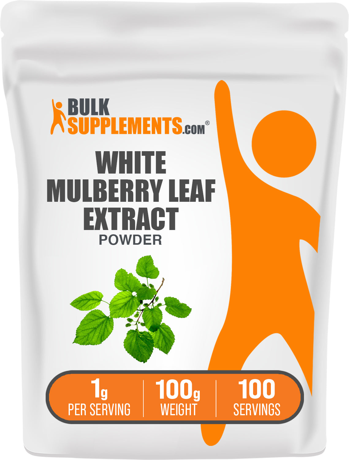 BulkSupplements.com White Mulberry Extract Powder 100g bag image