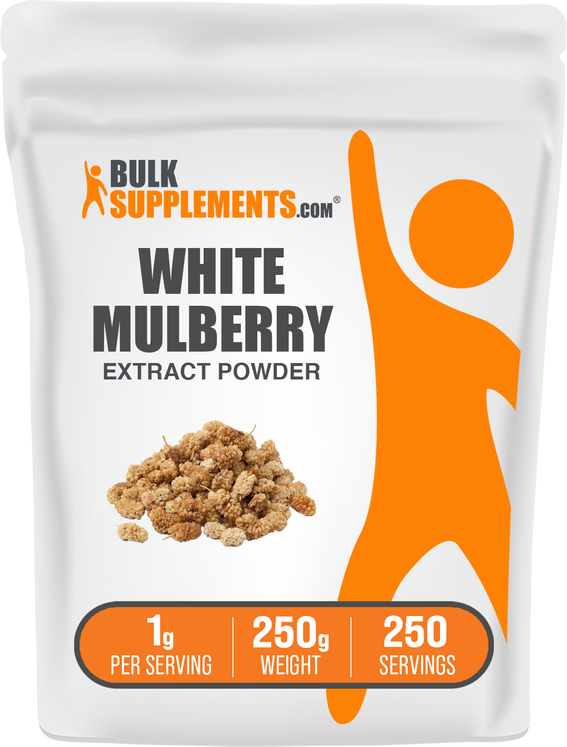 BulkSupplements.com White Mulberry Extract Powder 250g bag image