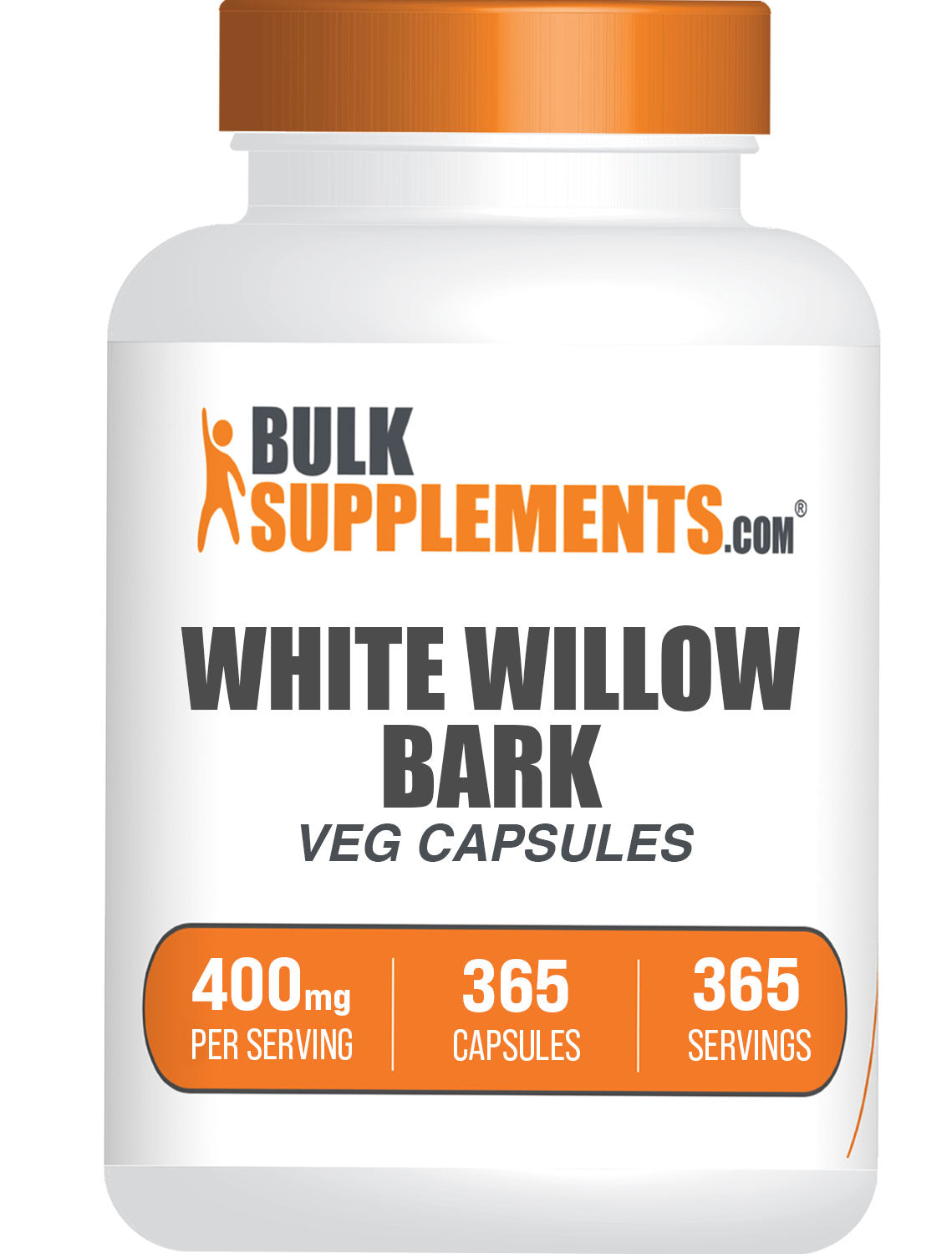 BulkSupplements.com White Willow Bark Extract 365 Capsules bottle image