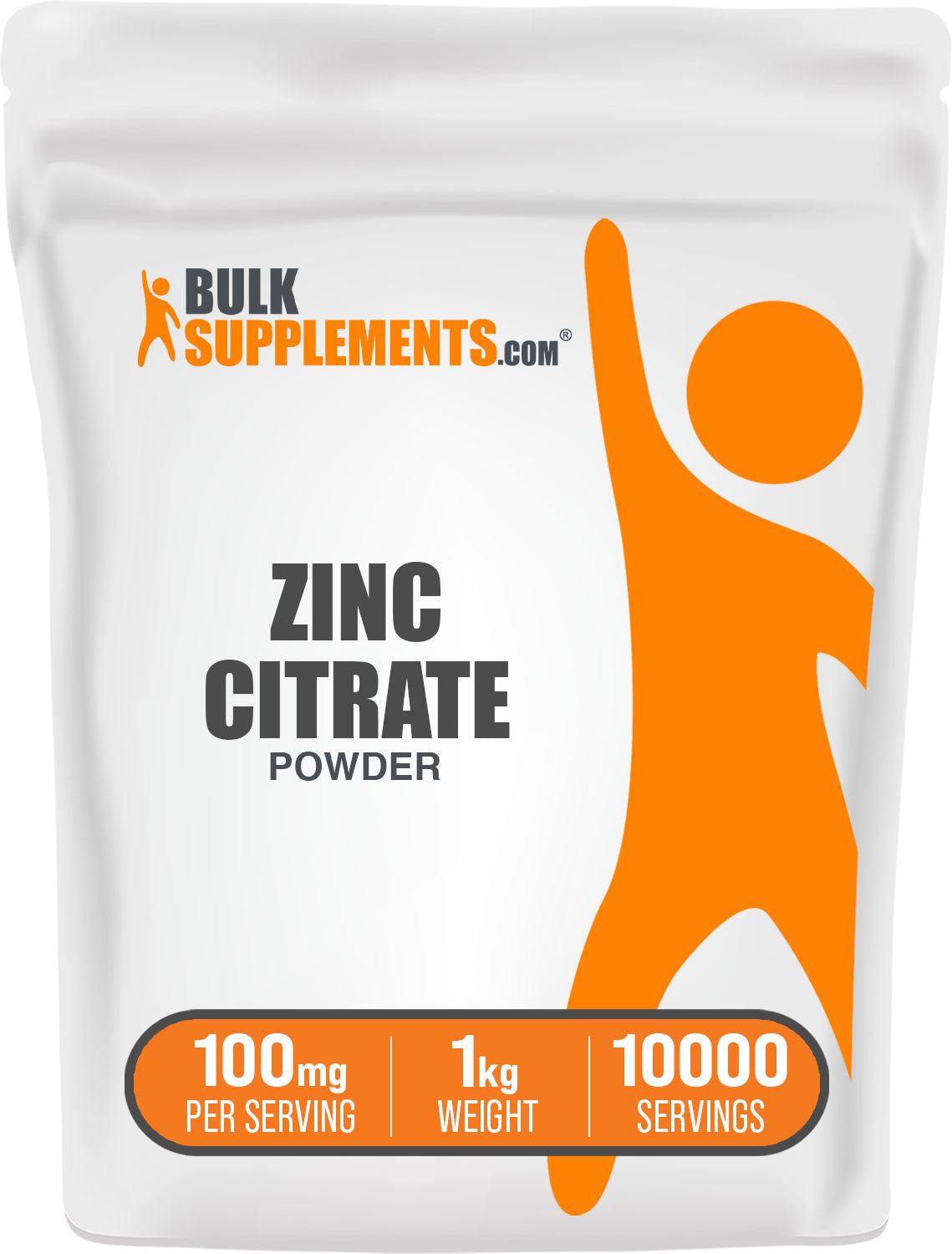 BulkSupplements.com Zinc Citrate Powder 1kg bag image