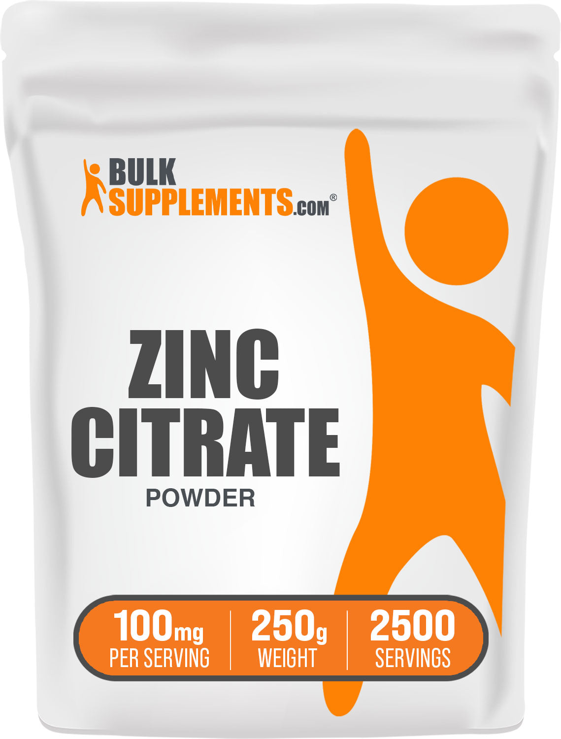 BulkSupplements.com Zinc Citrate Powder 250g bag
