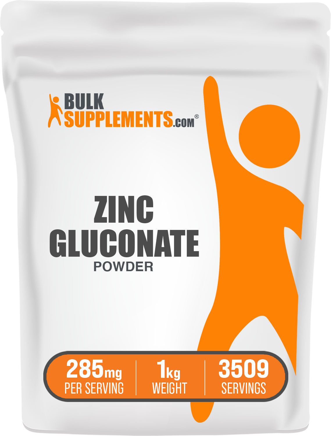 BulkSupplements.com Zinc Gluconate Powder 1kg bag image