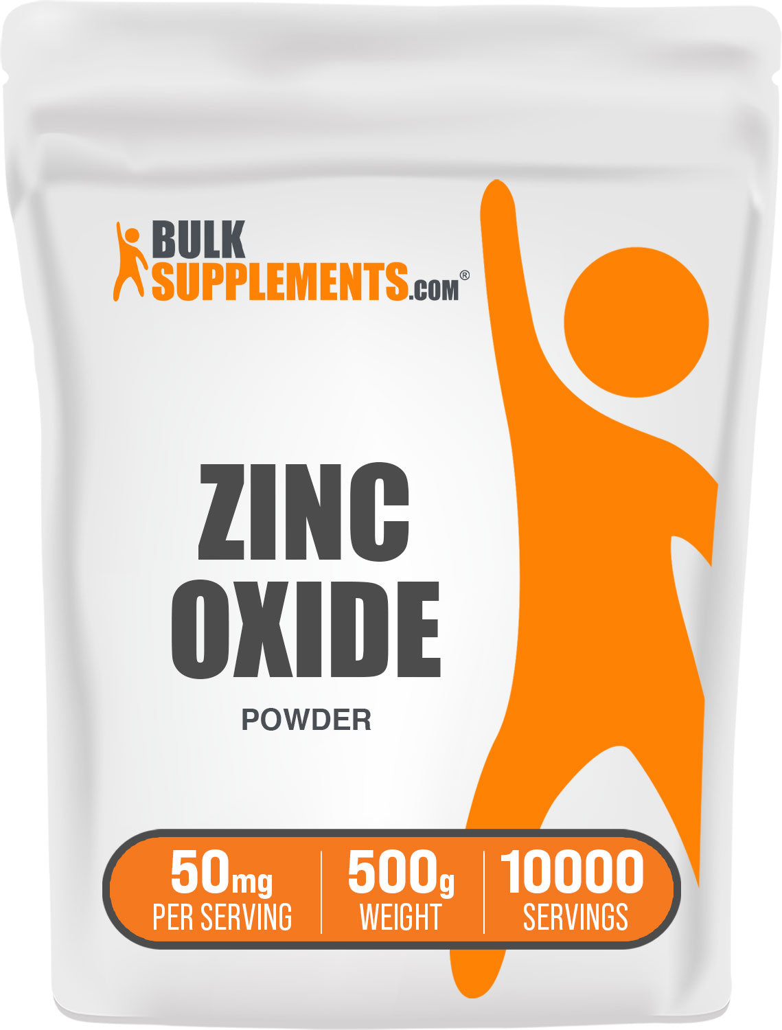 BulkSupplements.com Zinc Oxide Powder 500g Bag